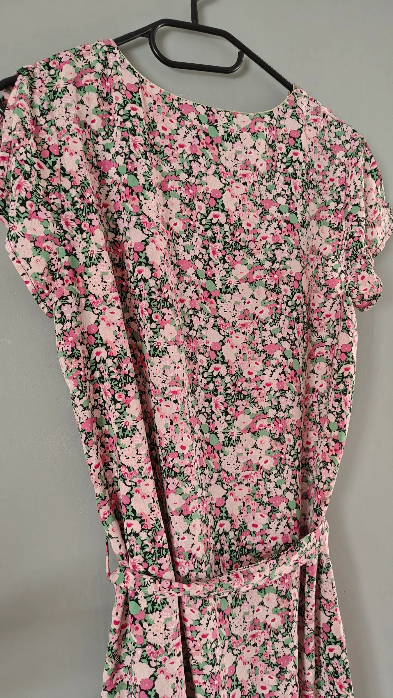 Roze bloemige V-hals jurk - Maat 38/M - Noémie & Co – photo 7